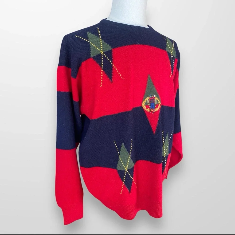 Vintage Pringle of Scotland Mens‎ Large Wool Sweater Preppy Golf Pullover